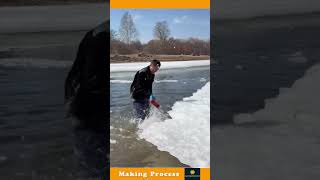 The Act Of Fishing By Breaking The Ice [upl. by Alyhc]