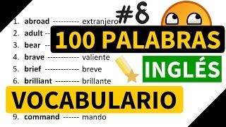 100 palabras importantes en inglés y su significado en español con pronunciación Vocabulario 8 [upl. by Levenson86]