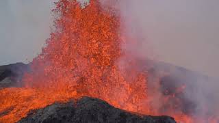 Lava fountains at Fagradalsfjall MayJune 2021 1 [upl. by Enelra]