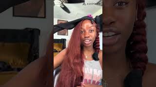 Sock Curls Tutoiral 💯🔥 13x4 Reddish Brown Lace Frontal 24 Inch Wig ashimaryhair wigs shorts [upl. by Ettezil]