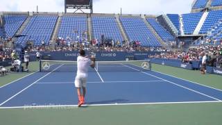 Djokovic v Tomic 2015 US Open practice 4K [upl. by Quartana]