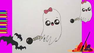 COME DISEGNARE FACILE DISEGNI KAWAII CARINI DA FARE fantasma [upl. by Soiritos]