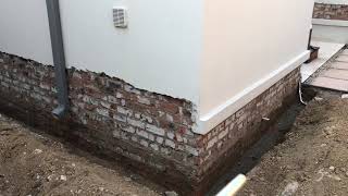 Damp proofing house walls below ground level [upl. by Ritz]