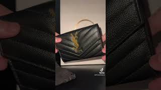 Unbox with me  YSL Cassandre matelassé small envelope wallet in grain de poudre embossed leather🛍️ [upl. by Wolff]