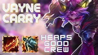 How to Carry as Vayne  ADC Heaps Good Crew 5 man draft League of Legends Summoners Rift [upl. by Celie630]