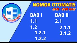 🟢 CARA MEMBUAT NOMOR OTOMATIS BERTINGKAT 11 12 DI WORD 2007 [upl. by Needan]