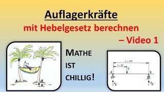 Auflagerkräfte berechnen mit Hebelgesetz – Video 1 [upl. by Aniad]