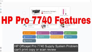 HP Officejet Pro 7740 Supply System Problem checking and Enable scan WiFi Wireless setup [upl. by Limhaj]