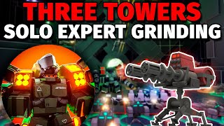 Solo Expert Mode Grinding On New Map Simulation With Only Three Towers  Tower Defense X [upl. by Rockafellow934]