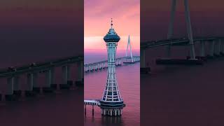 The Hangzhou Bay Bridge stretches majestically across the vast expanse of water [upl. by Yesnyl]