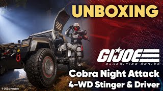 UNBOXING GI Joe Classified Series Cobra Night Attack 4WD Stinger  Hasbro Pulse  June 2024 [upl. by Karlin5]