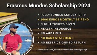 Erasmus Mundus Scholarship 2024  Complete Process  Fully Funded  Get 1400 Euros Monthly Stipend [upl. by Rubi]