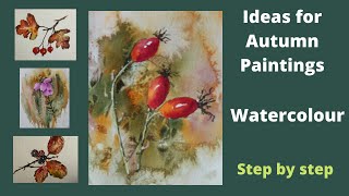 Ideas for autumn paintings  watercolour step by step [upl. by Lombardi562]