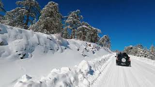 Driving To TROODOS Mountains Cyprus  Snow 20th January 2022 [upl. by Uchida]