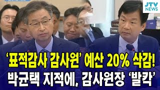 표적감사 감사원 예산 20 삭감박균택 지적에 감사원장 발칵 [upl. by Lanahtan]