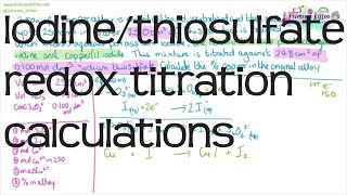 Iodine and sodium thiosulfate redox titration calculations  ALevel Chemistry [upl. by Ittocs480]