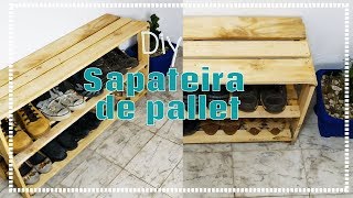 DIY  como fazer uma sapateira de pallet [upl. by Roselani]