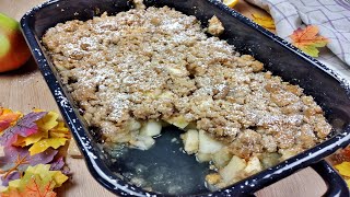 Rezept Apfel Crumble ganz einfach zubereitet  Apfelkuchen in einer Auflaufform [upl. by Anidan]