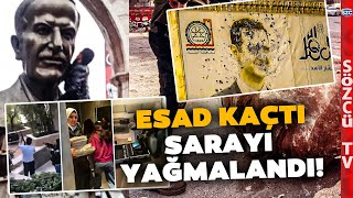 Suriyede Esad Ailesinin Sonu Sarayı Yağmalandı Heykeller Yıkıldı İşte Şamda Yaşananlar [upl. by Ayin]