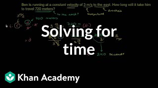 Solving for time  Onedimensional motion  Physics  Khan Academy [upl. by Sabah]