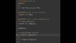 114 sorting elements of 1 D array using POINTERS [upl. by Yorgos]