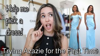 Trying Azazie Bridal Dresses  Help Me Pick a Dress [upl. by Desai]