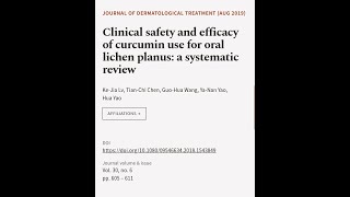 Clinical safety and efficacy of curcumin use for oral lichen planus a systematic rev  RTCLTV [upl. by Cohin60]