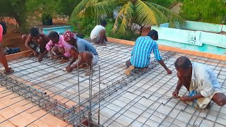 Roof ConstructionAmazing with 245×275 Size house roof Iron rod installation and fastest way [upl. by Saturday]