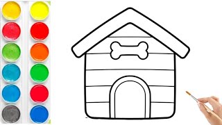 Drawing a Dog House for Kids  Easy StepbyStep Guide [upl. by Yllrebmik553]