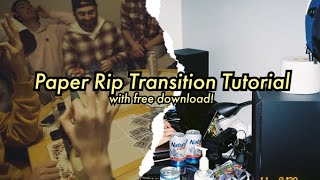 Paper Rip transition Premiere Pro tutorial  free textures [upl. by Yhtommit67]