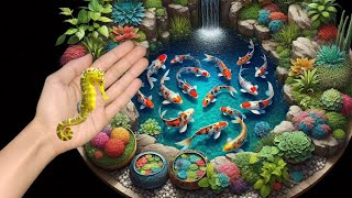 Catching Fish Koi Fish Catfish Colorful fish goldfish crab turtle [upl. by Ameyn]