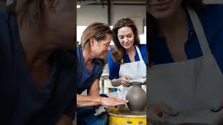 Angelina Jolie and Brad Pitt in a pottery studio ☺️ shorts fyp craftsmanstory craftsman [upl. by Baugh]