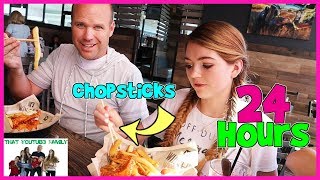 24 Hours Using Only Chopsticks  That YouTub3 Family [upl. by Kimberley]