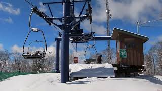 Snow Dance Double Chair  Ski Vorlage Wakefield QC Canada [upl. by Nyrual472]