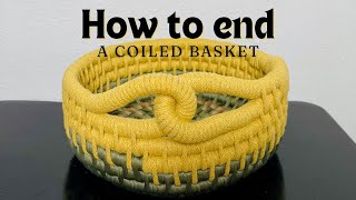 How to end a coiled basket  New knot tutorial [upl. by Noslien]