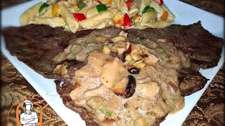 short بيكاتا اللحم بالمشروم صوص piccata mushroom sauce beefmoshihata [upl. by Sarita]