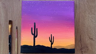 Sunset Acrylic Painting Easy for Beginners  Easy Acrylic Sunset Painting Demonstration [upl. by Lorilee873]