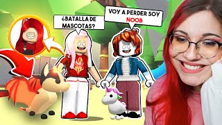 HAGO UNA BATALLA DE MASCOTAS CONTRA UNA FALSA NOOB de ADOPT ME en ROBLOX 😱 [upl. by Einhpets]