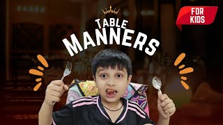 TABLE MANNERS FOR KIDS  GODD Habits AND MANNERS [upl. by Garges904]