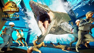 MOSASAURUS BREAKS VIEWING DOME  Jurassic World Evolution 2 Prehistoric Marine Species DLC Update [upl. by Eirrok]