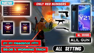 Free Fire HEADSHOT Setting 2023 ⚡ VIVO Y21  4GB RAM  Sensitivity settings FF [upl. by Nauqal]