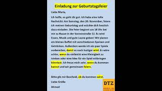 GAST DTZ B1 Briefe schreiben Prüfung B1 Neu 2024 dtz gastdtz gast briefschreiben Brief [upl. by Ivo]