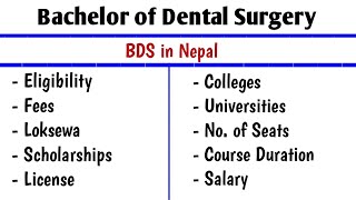 BDS in Nepal 2021  BDS Course Details  BDS Course in Nepal  Bachelor of Dental Surgery in Nepal [upl. by Raphael]