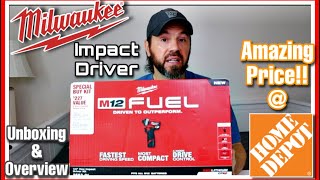 Milwaukee Tools M12 FUEL 14quot Hex Impact Driver Kit Unboxing amp Overview  89  Home Depot [upl. by Eveleen]