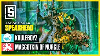 Kruleboyz vs Maggotkin of Nurgle  Age of Sigmar Spearhead Battle Report [upl. by Lledner]