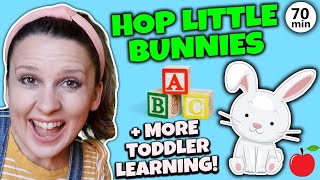 Hop Little Bunnies with Ms Rachel  More Nursery Rhymes amp Kids Songs  Toddler Learning Video [upl. by Ahtar]