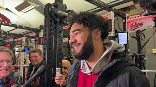 IUFB Postgame QampA Wide Receiver Elijah Sarratt [upl. by Coridon]