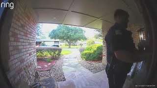 Texas police officer drops food order at customers home after delivery driver gets arrested [upl. by Euqirne705]