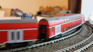 Fleischmann 734573  Sound BR 143 DB  4 Doppelstockwagen [upl. by Leandra421]