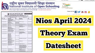 Nios April 2024 Theory Datesheet Declared  Task Is Helping NIOS nios april datesheet hall [upl. by Malchus]